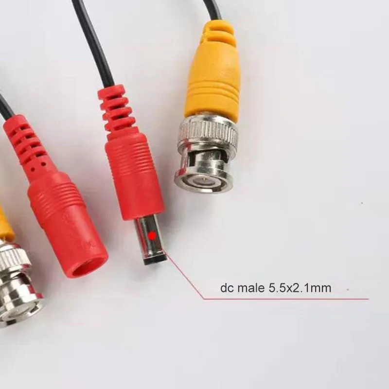Cable macho BNC de 5M/10M/20m/30M, salida a DC 5,5x2,1mm, cable de extensión para vigilancia analógica AHD, cámara CCTV DVR q1 - imagen 5