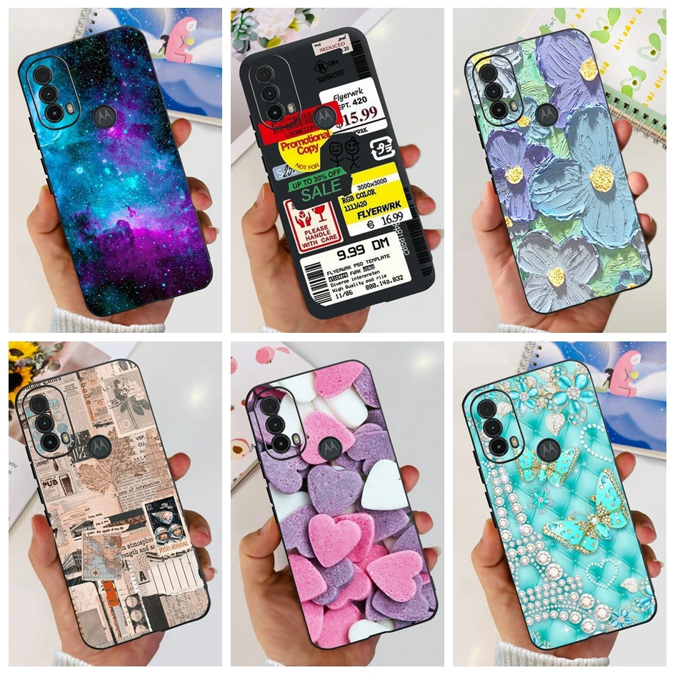 Para Motorola Moto E30 funda XT2158-6 funda de silicona de lujo espacio mate funda de teléfono suave para Motorola Moto E20 E40 E 30 cubiertas traseras