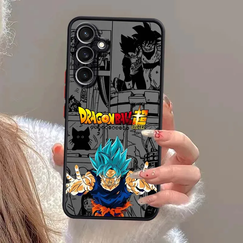 D-Dragon Ball Saiyan Anime Art para Samsung Galaxy S25 S24 S23 S22 FE Plus Ultra 5G esmerilado translúcido funda de teléfono - imagen 3