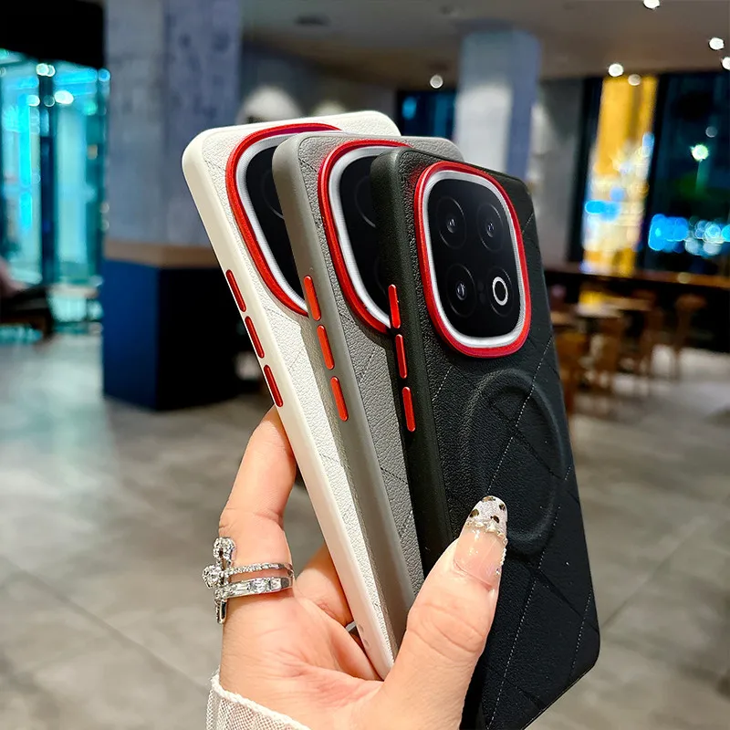 Para VIVO iQOO 13 funda magnética ELVEV patrón impreso anticaída cuero PU duro PC cubierta de teléfono con succión - imagen 3