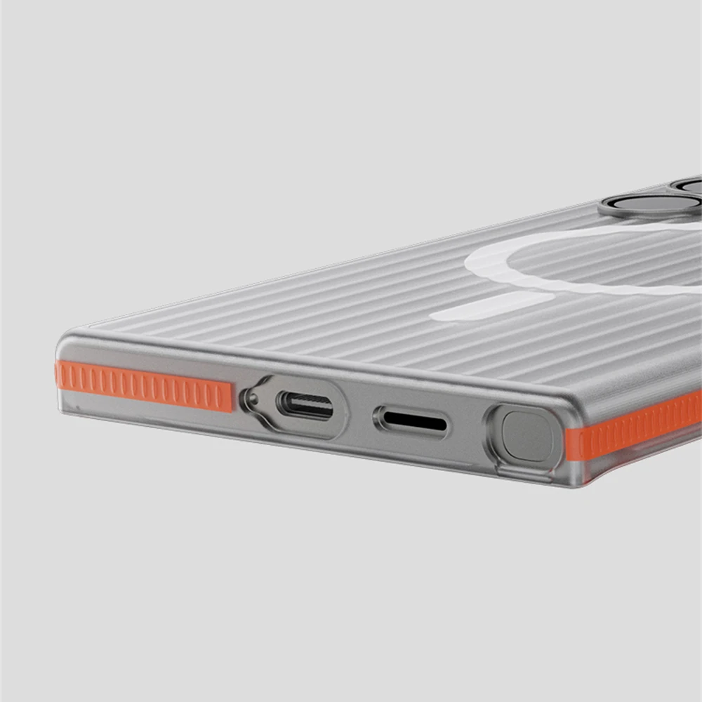 Funda rígida de carga inalámbrica magnética antideslizante con patrón corrugado de lujo para Samsung Galaxy S25 Ultra S24 Plus, funda mate - imagen 5