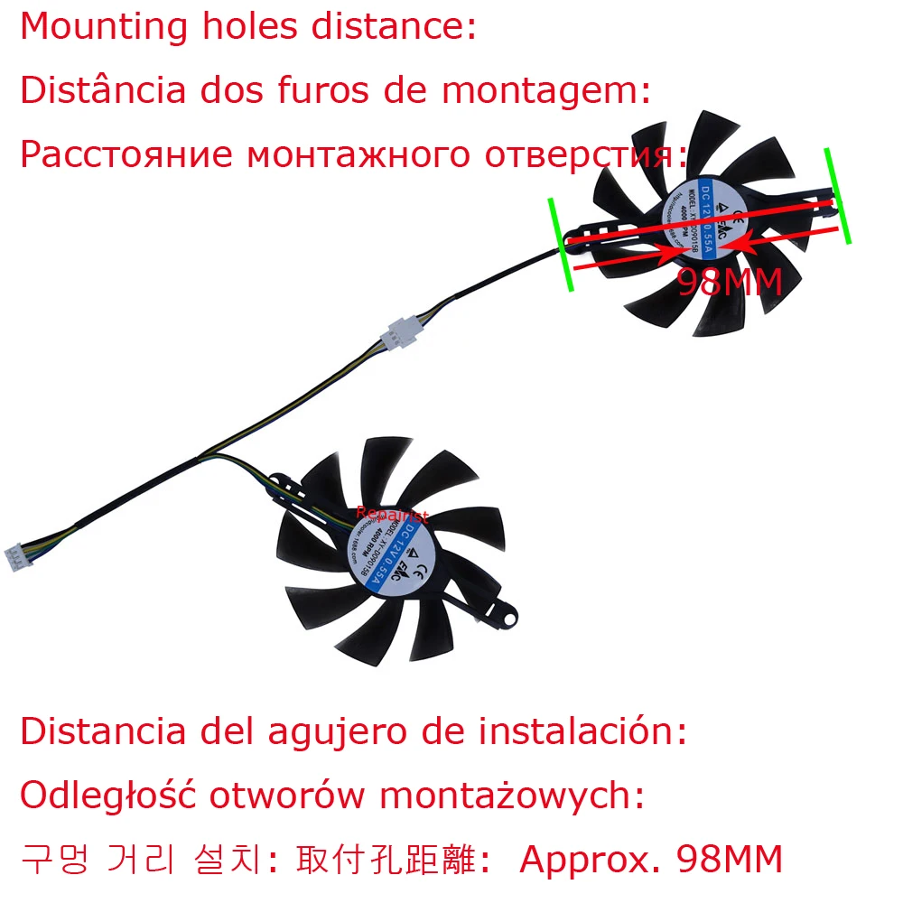 2Pcs/Set Ventilador de tarjeta gráfica,Enfriador VGA,85MM Diameter,para AMD 51risc RX 6600M,para AMD Jieshuo RX 6600M,para MLLSE RX 580 8GB Gaming GDDR5 VGA - imagen 4