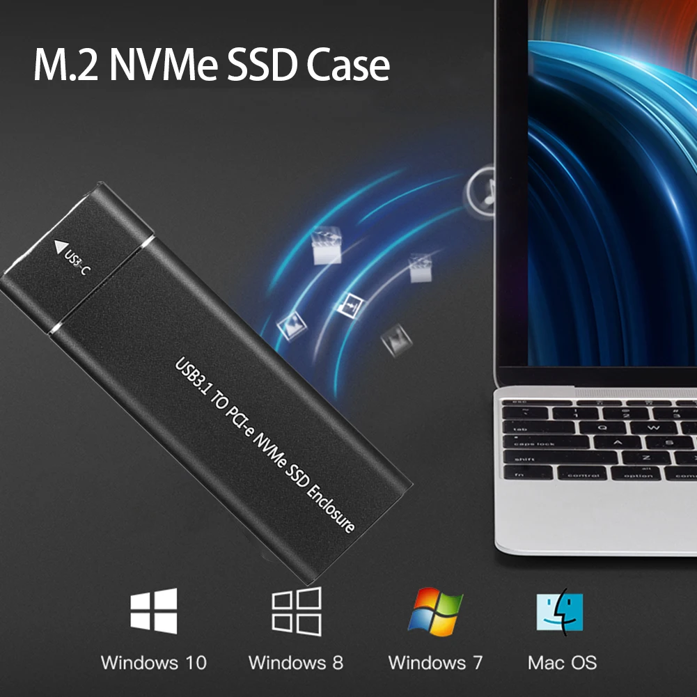 Caja M.2 SSD NVME USB 3,1 M.2 a USB C SSD 10Gbps USB A a tipo C 2230/2242/2260/2280 M llave M + B para teléfono portátil - imagen 3