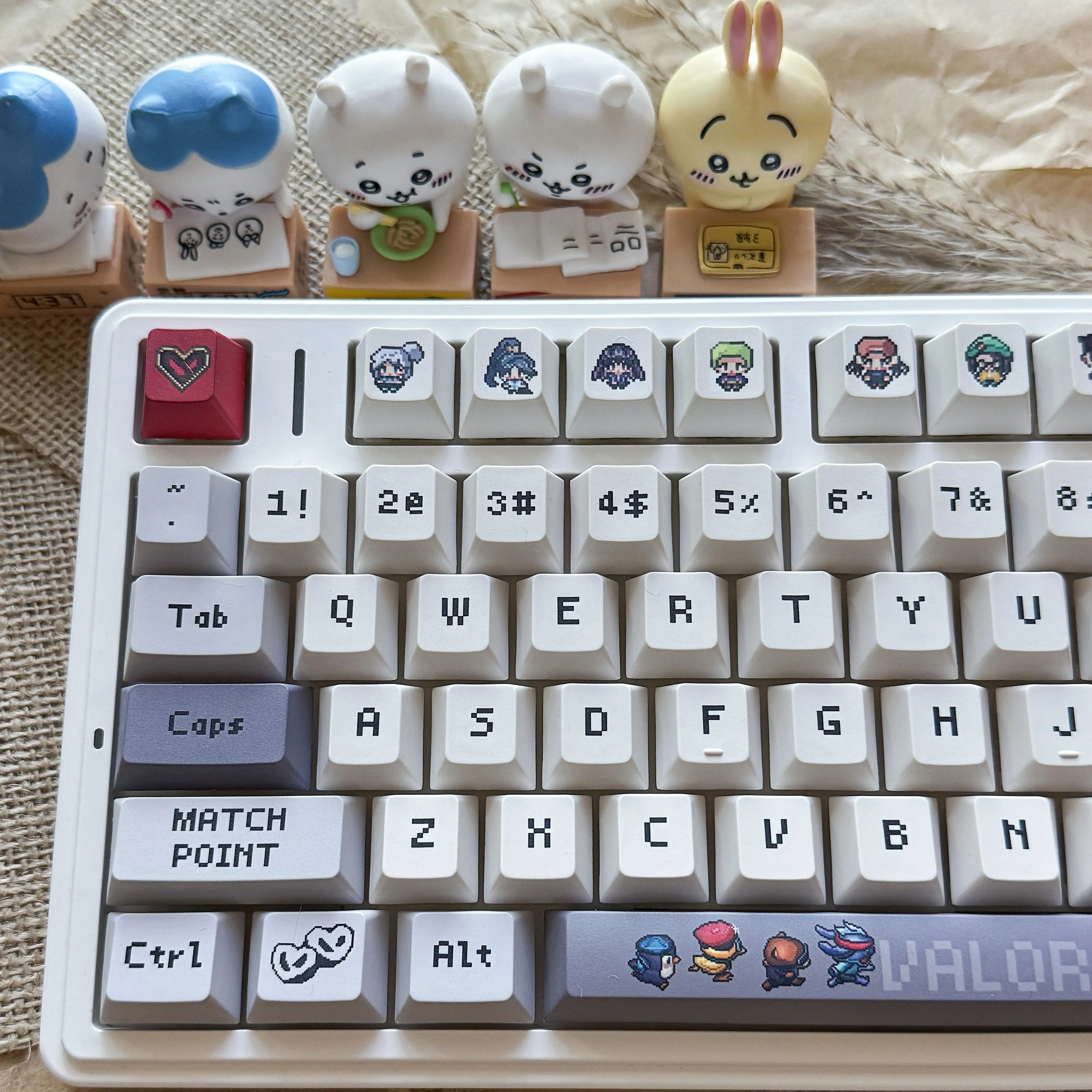 Juego de teclas con tema JETT Pixel, perfil de cereza PBT, 161 teclas, teclas originales personalizadas hechas a mano para accesorios de teclado mecánico