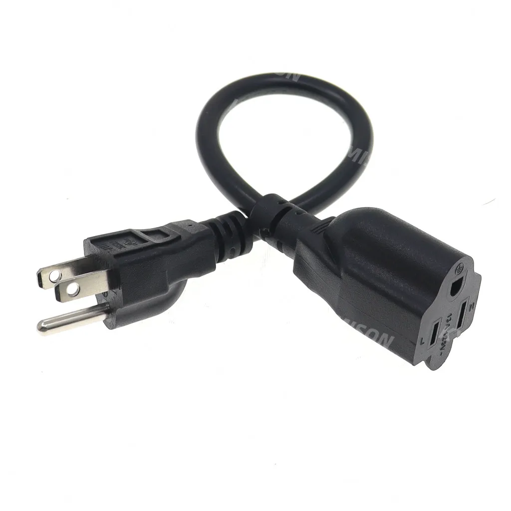 Cable de extensión de enchufe macho de 3 clavijas de EE. UU. a enchufe hembra Cable de alimentación americano NEMA 5-15P a 5-15R 0,3 m/0,5 m/1m/2m - imagen 4