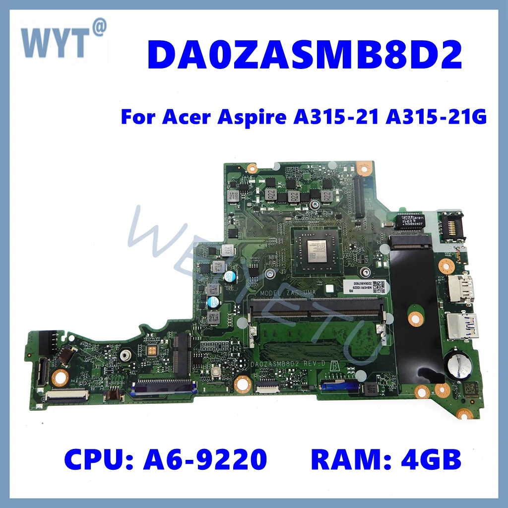 Placa base para ordenador portátil DA0ZASMB8D2 para Acer Aspire A315-21 A315-21G placa base para portátil con A6-9220 CPU 4GB-RAM 100% Tesedt OK - imagen 2