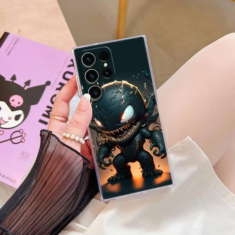Funda de teléfono Baby Cute Marvel Venom Groot para Samsung S24 S23 Ultra S22 S20 Plus S21 FE Funda transparente Galaxy S24Ultra 5G Funda - imagen 4