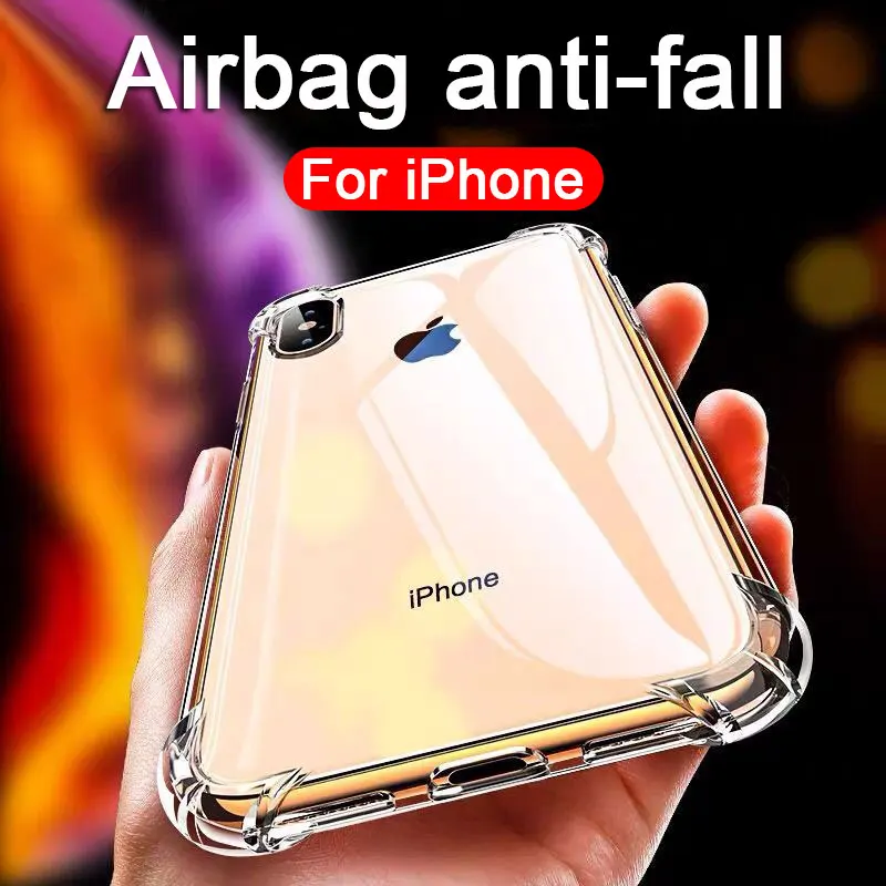 Funda de teléfono transparente a prueba de golpes, carcasa trasera de lujo para iPhone X, Xr, Xs Max, 11, 12, 13, 14 Pro Max, 8, 7, 6s Plus, SE 2020