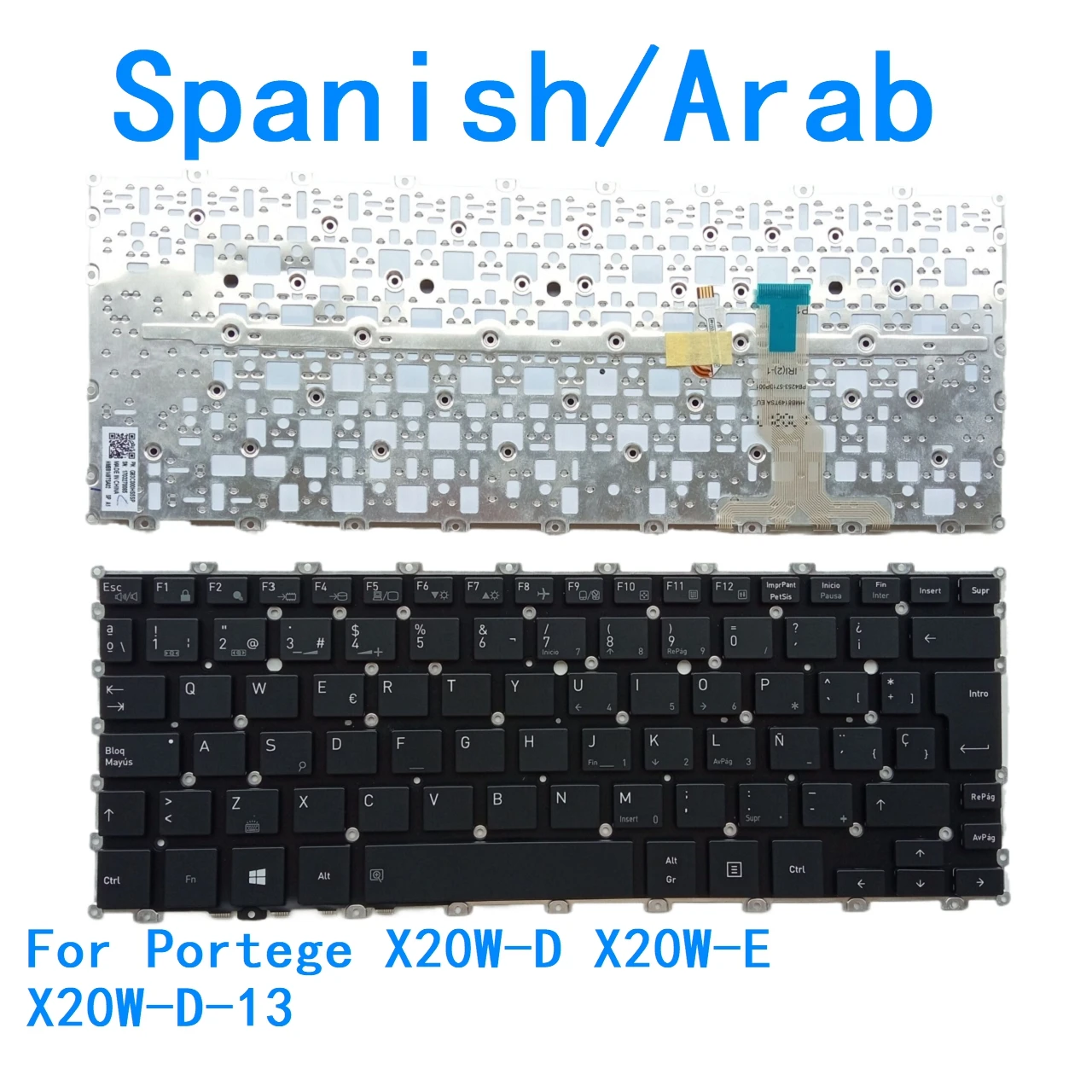 Nuevo teclado retroiluminado español y árabe para Toshiba Portege X20W-D X20W-E X20W-D-13 teclado de repuesto para PC portátil