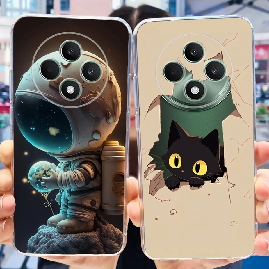 Para Oppo Reno 12F 4G funda CPH2687 lindo gato espacio hombre pintado funda de silicona suave para Oppo Reno12 F Reno 12 FS Reno12F Shell - imagen 4