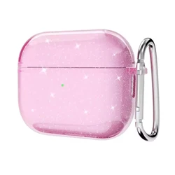 Funda TPU con purpurina y llavero para AirPods 4, Pro 2, 3 y 1
