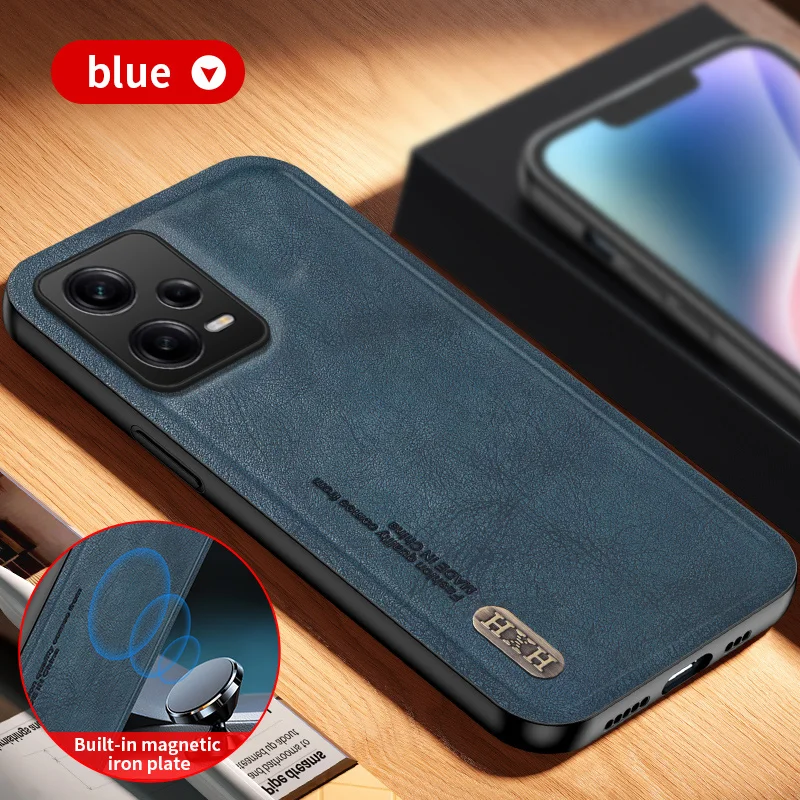 Funda de cuero PU de lujo para Xiaomi Redmi Note 12 Pro Plus, cubierta trasera protectora magnética, funda de teléfono para Xiaomi Redmi Note 12S