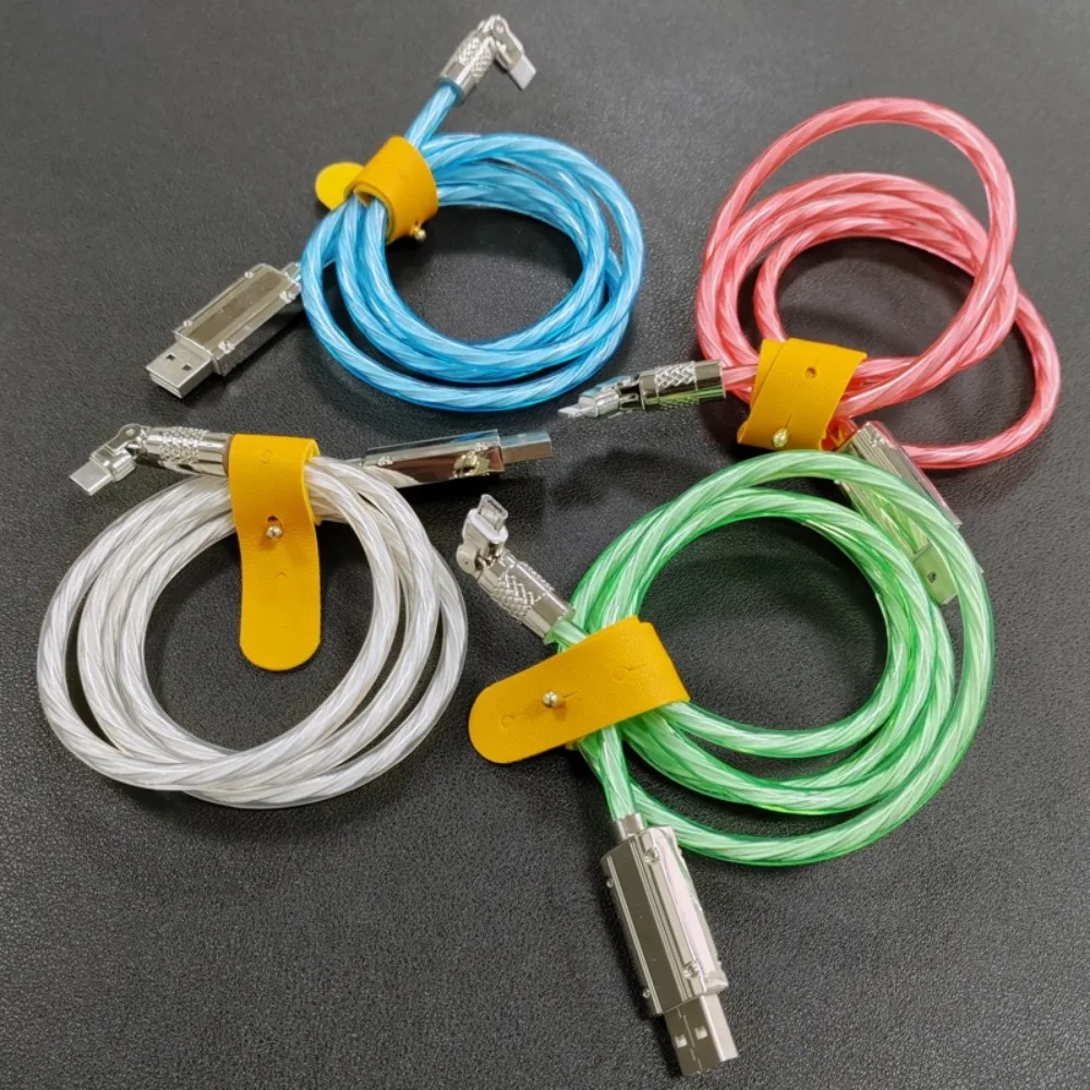 MVQF-cable de carga rápida con carcasa de Metal, Cable USB tipo C para cargador de IPhone, Cable LED RGB, luz LED de respiración, transferencia de datos - imagen 5
