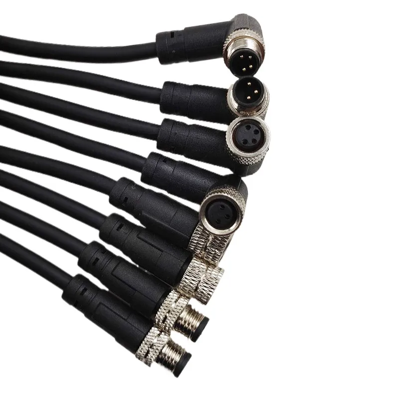 Cable Sensor M8 5 Pines 90° Impermeable Macho-Hembra