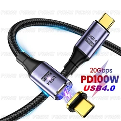 Cable Magnético USB4 USB-C Acodado Compatible con Thunderbolt 4