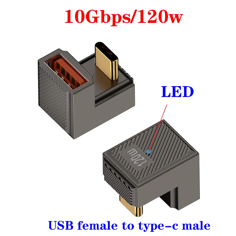 Adaptador USB 3,1 de 120W y 10Gbps, convertidor hembra tipo C a USB-A tipo C para Macbook, Xiaomi, Huawei, Samsung, adaptación de datos - imagen 5