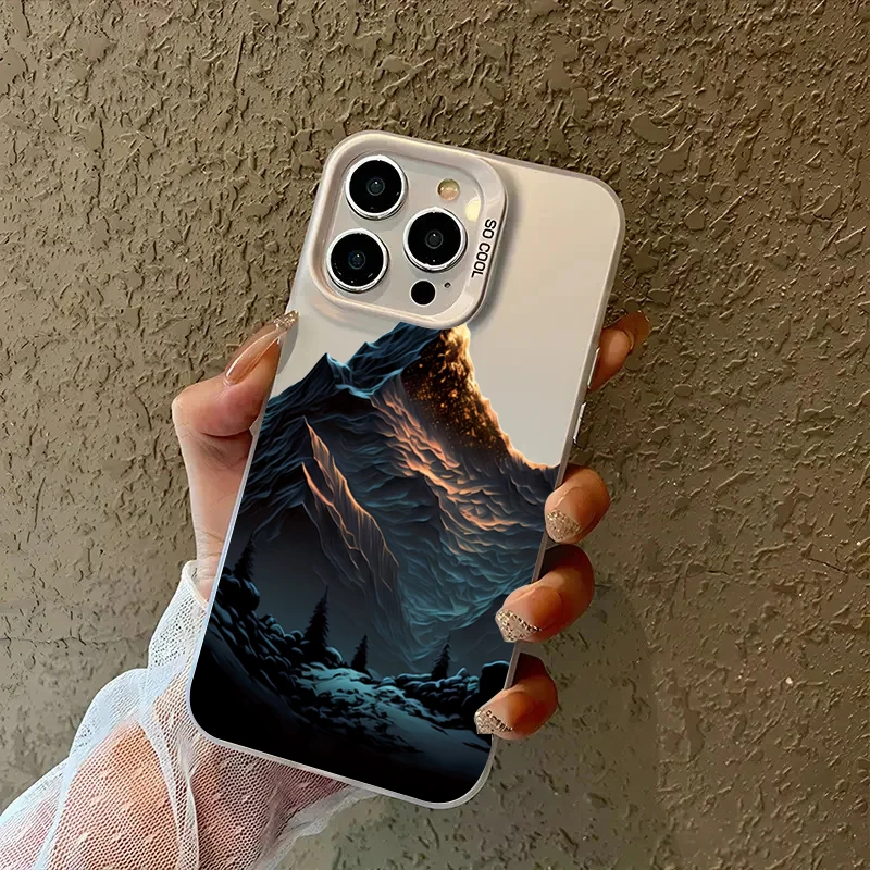 Funda de teléfono IMD electrochapada con diseño de paisaje de montaña para Xiaomi Redmi Note 14 13 12 11 10 Pro Plus 4G 5G 12S Redmi 14C 13 - imagen 4