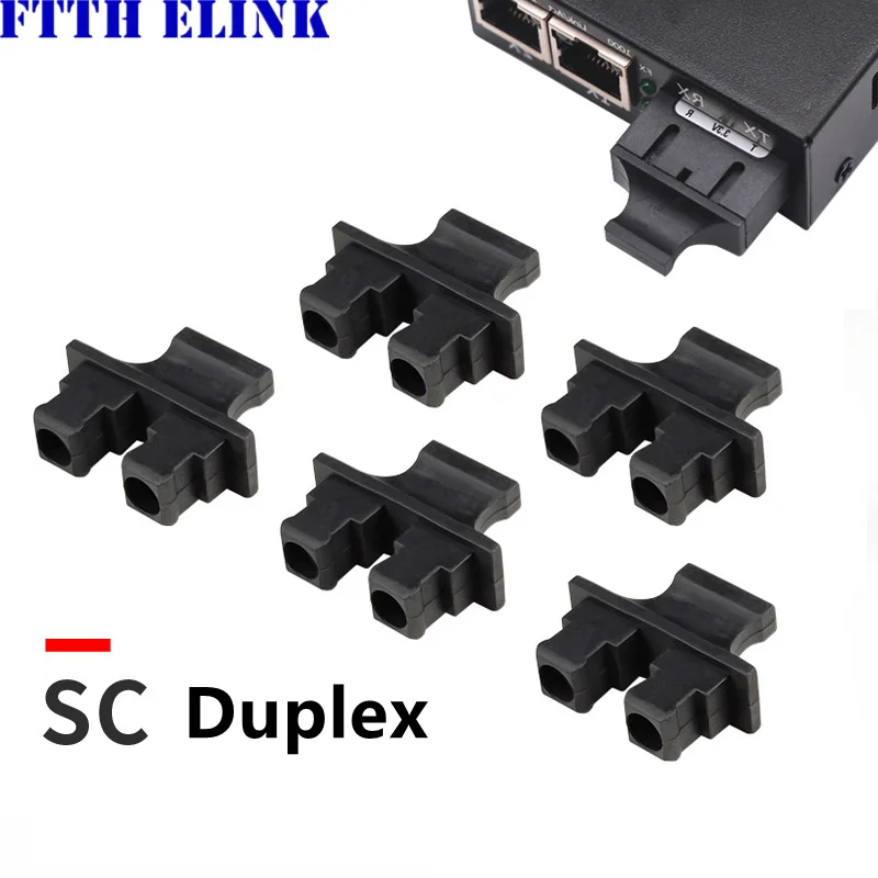 Tapa antipolvo SC duplex para Módulo 1x9 ftth, cubierta protectora de doble fibra SC DX, silicona suave, ELINK 100 piezas, envío gratis