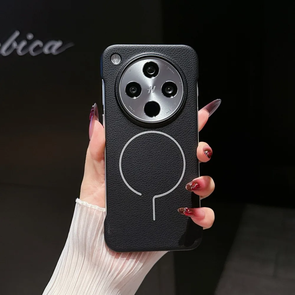 Para OPPO Find X8 Ultra funda dura de PU delgada magnética carga inalámbrica funda protectora trasera para OPPO Find X8 Pro X8S + Shell - imagen 2