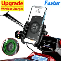 Soporte móvil moto con carga inalámbrica rápida USB y montaje