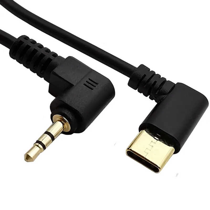 USB-C tipo c a 2,5mm/3,5mm macho cable de audio de codo chapado en oro para teléfono móvil altavoz auxiliar de coche, cable de conexión de auriculares 0,3 m - imagen 3