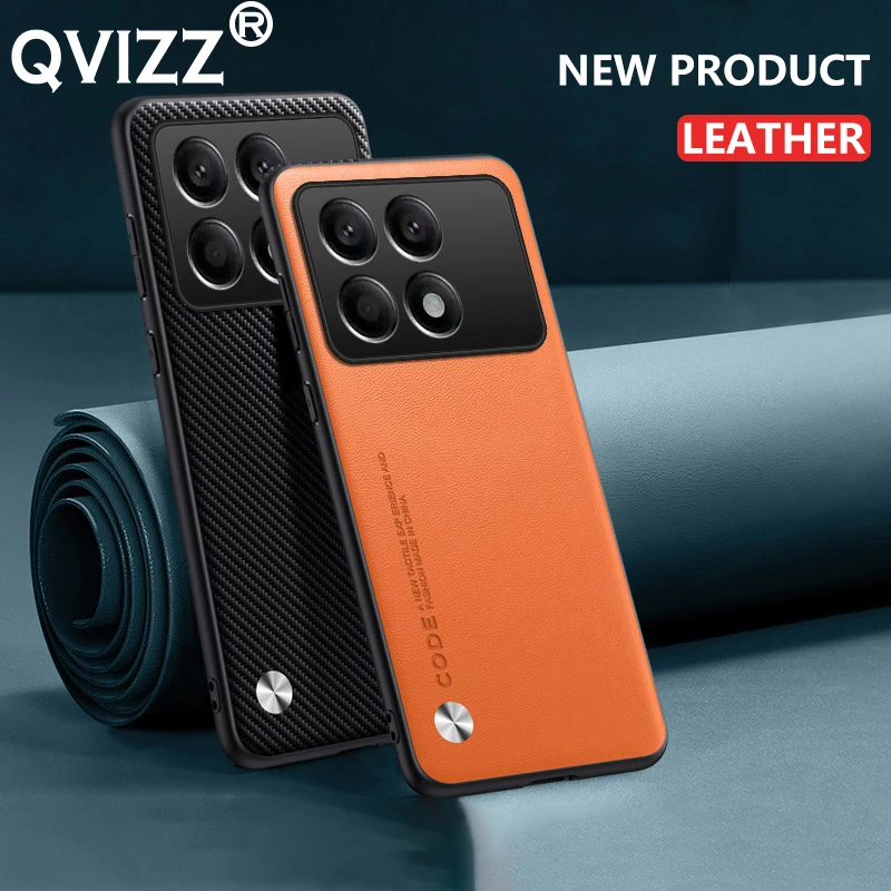 Funda de cuero para Xiaomi Poco X6 Pro, protector de silicona esmerilada de fibra de carbono, PocoX6Pro, 2311DRK48G, 2311DRK48I - imagen 5