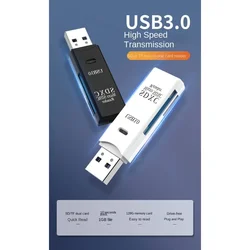 Lector de Tarjetas USB 3.0/2.0 2 en 1 SD TF para PC y Tableta