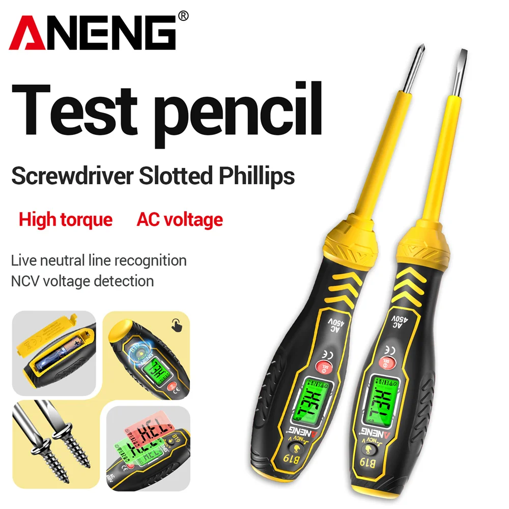 ANENG B19 pluma probadora 30-1000V medidor Detector de voltaje voltímetro zumbador alarma prueba sin contacto herramientas de buscador de punto de interrupción de diagnóstico - imagen 2
