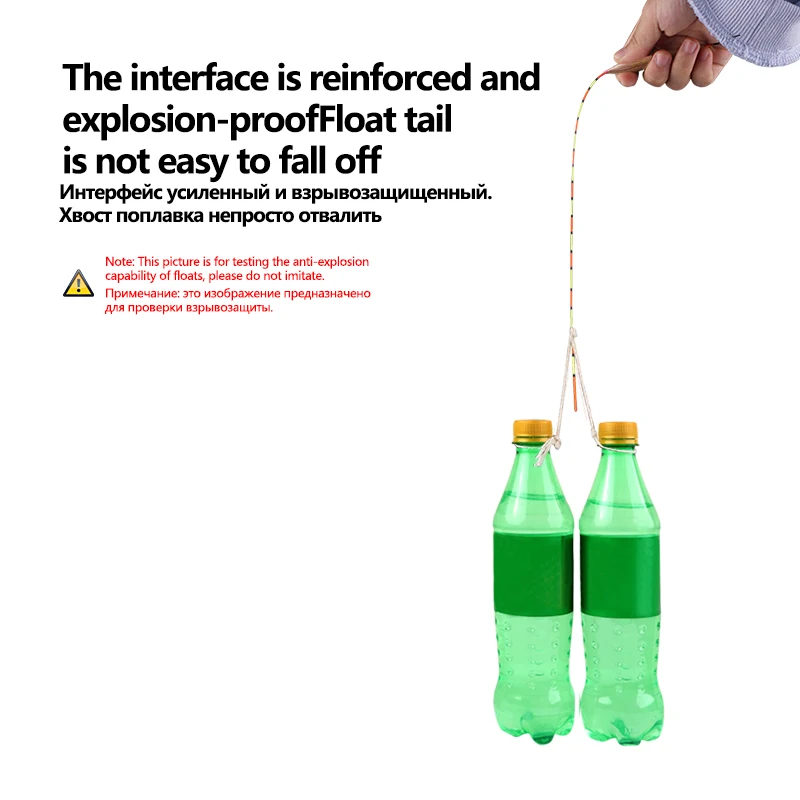 Flotador de pesca + 1 bolsa de ganchos + 1 asiento de boya, Bobber sensible al caña, boya estable de agua dulce, flotador de cola dura, aparejos de herramientas de pesca, 1 ud. - imagen 5