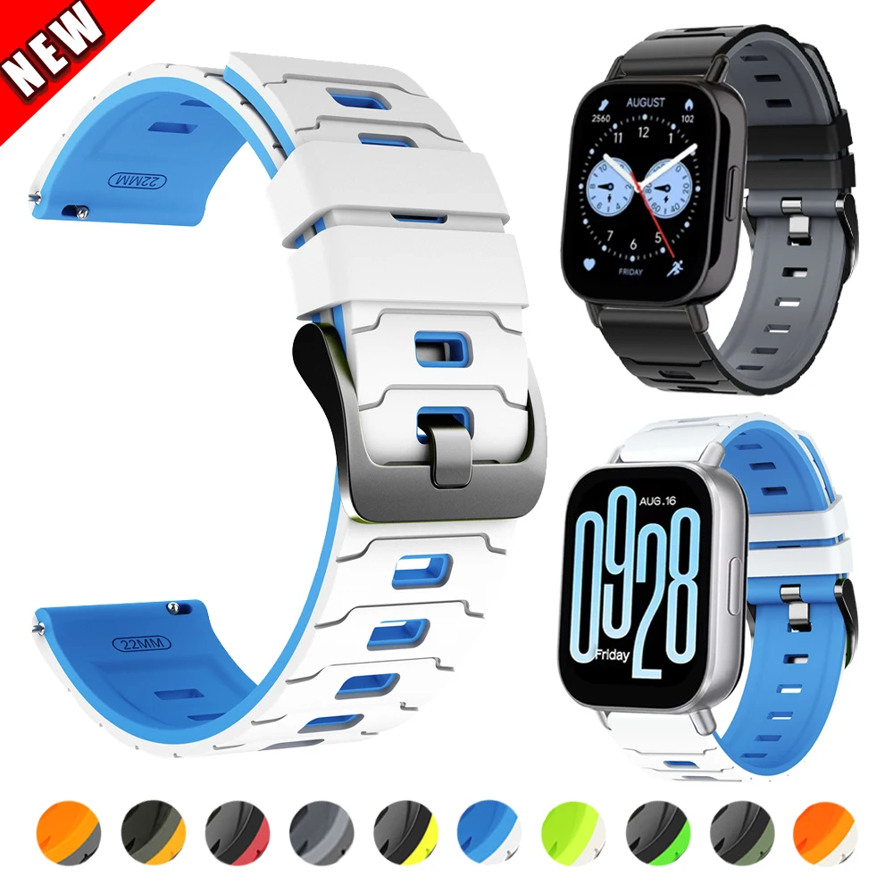 Correa de silicona para Redmi Watch 5 Lite/pulseras de reloj activas de 22mm para Xiaomi Watch S1 S2 S3 S4 pulsera deportiva pulseras de repuesto - imagen 2