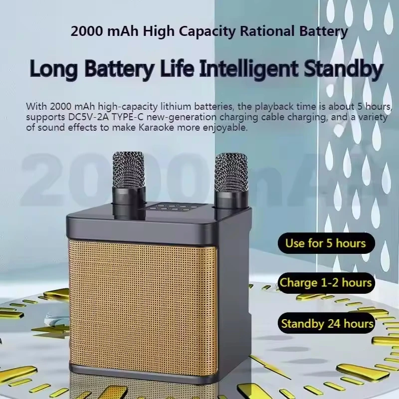 Altavoz Bluetooth inalámbrico portátil para Karaoke, con máquina De micrófono, caja De sonido, columna De música, columna De Audio Blootooth - imagen 4