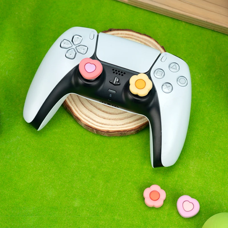 Amor flor silicona pulgar Stick Grip Cap Joystick cubierta para Sony PS5 PS4 PS3 Xbox One Slim Series X/S Switch Pro funda protectora - imagen 4