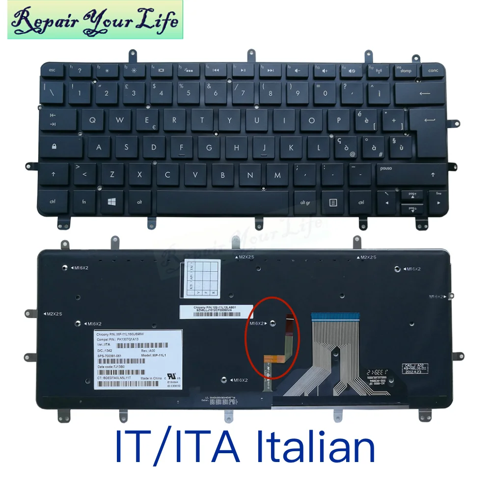 Teclado retroiluminado francés italiano belga para HP SPECTRE XT PRO 13-B000 XT 13-2000 2200 2300 Ultrabook Italia Bélgica AZERTY - imagen 3