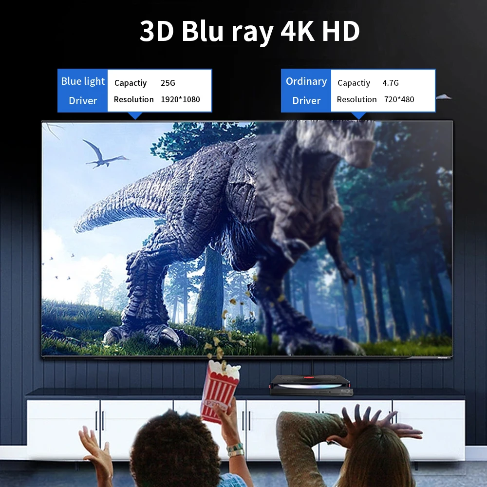 TISHRIC-dispositivo HDD ODD, DVD-RW externo móvil emergente, USB 3,0, cable tipo C, reproductor de DVD, RW, lector de CD, unidades ópticas para ordenador portátil y PC - imagen 2