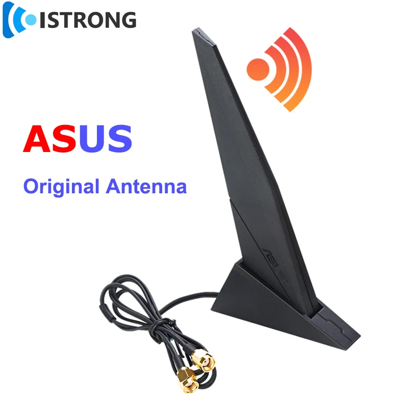 Antena de tarjetas de red de placa base ASUS Original 2,4G/5G/6G WiFi6e antena magnética de tres bandas para ROG Z390 Z490 X570 B460 B360 - imagen 2