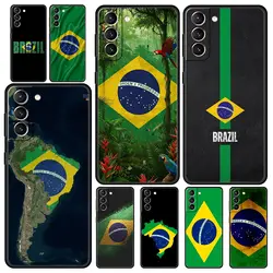 Funda para Teléfono Samsung Galaxy S25 Edge S24 S23 S22 S21 Ultra S20 FE 5G S10 S10E S9 Plus, Funda Protectora de TPU Suave con Diseño de Bandera de Brasil