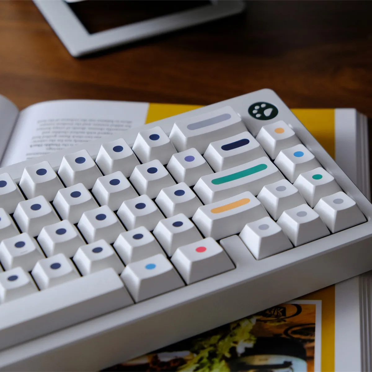 Teclas de punto redondo de 133 teclas, juego blanco minimalista, sublimación de tinte PBT, perfil de cereza para interruptores Mx, teclado mecánico Wooting60 - imagen 5