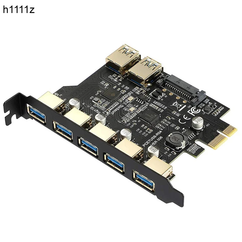 Adaptador de tarjeta de expansión PCIE X1 a USB3.2 Gen1, 5Gb, 19 pines, cabezal SATA/4 pines, Chip NEC d7201, 5/7 puertos USB 3,0, nuevo