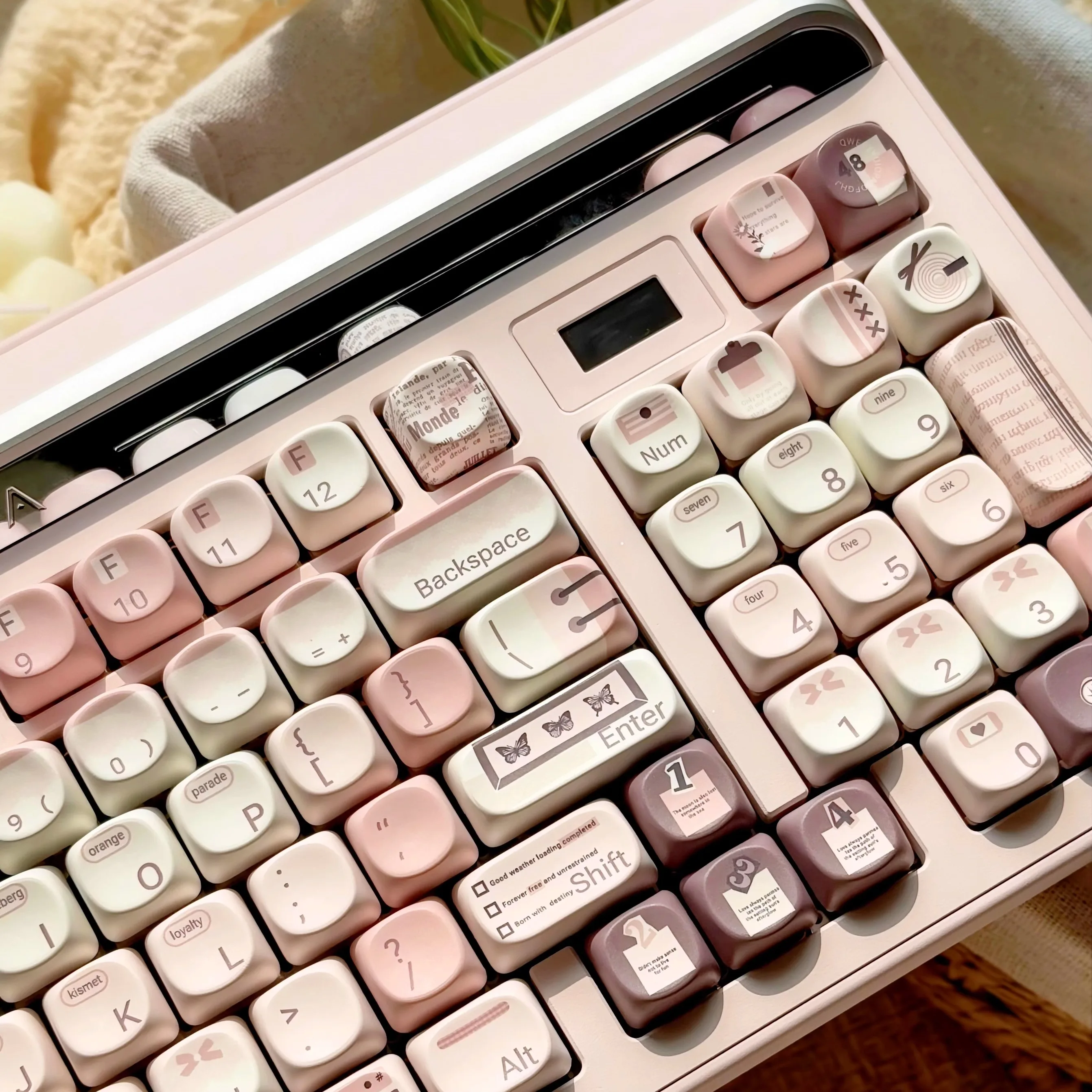 Juego de teclas con tema de manual de princesa, sublimación PBT, SOA, perfil de cereza, tapas de teclado, accesorios personalizados