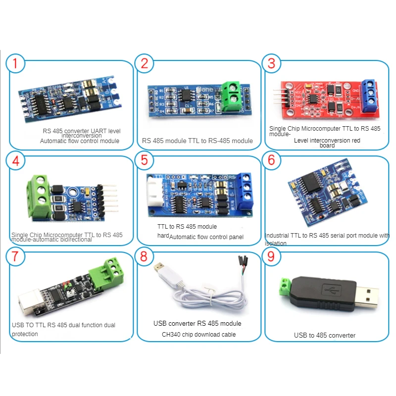 Módulo TTL de giro a RS485, módulo de Control de flujo automático, nivel UART serie, módulo de fuente de alimentación de conversión mutua, 3,3 V, 5V - imagen 3