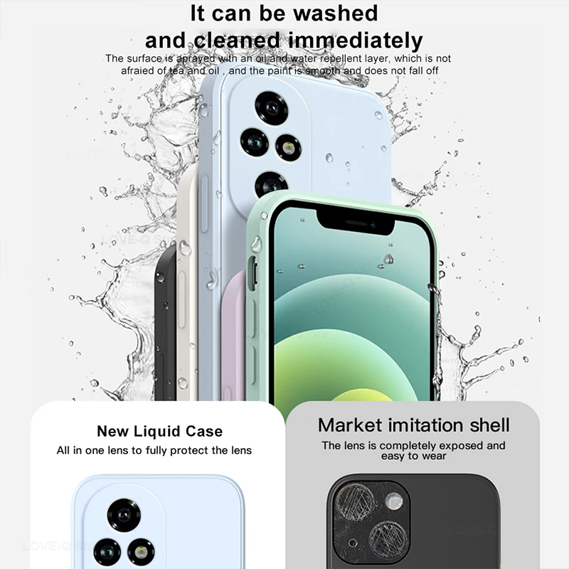Funda de silicona líquida para teléfono, Protector de lente de cámara, carcasa trasera suave para Honor 200 Pro, Honor 200 Pro, 5G, Honor 200 Pro - imagen 3