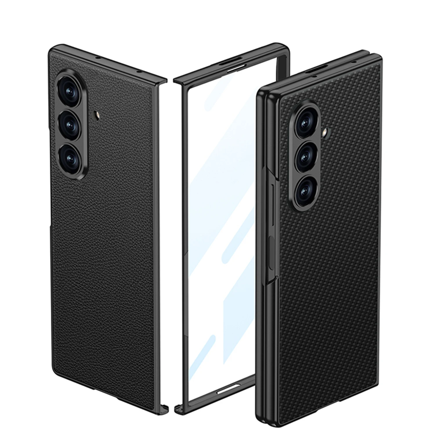 Para Samsung Galaxy Z Fold 7 funda de lujo de cuero PU mate funda protectora trasera para Samsung Z Fold 7 funda completa para teléfono - imagen 4