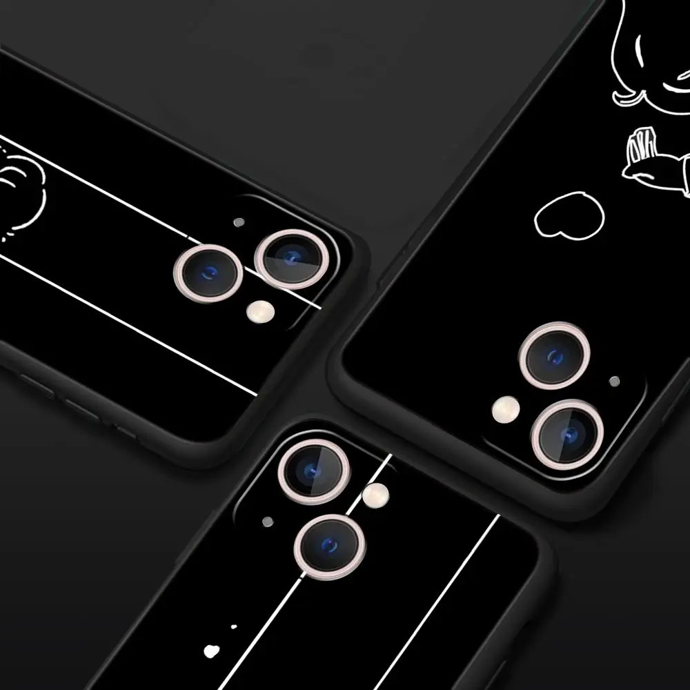 Pareja de dibujos animados Aesth sun moon funda de teléfono de lujo para Apple iPhone 16 11 15 14 Pro MAX 12 13 7 8 Plus X XR XS SE funda de silicona - imagen 2