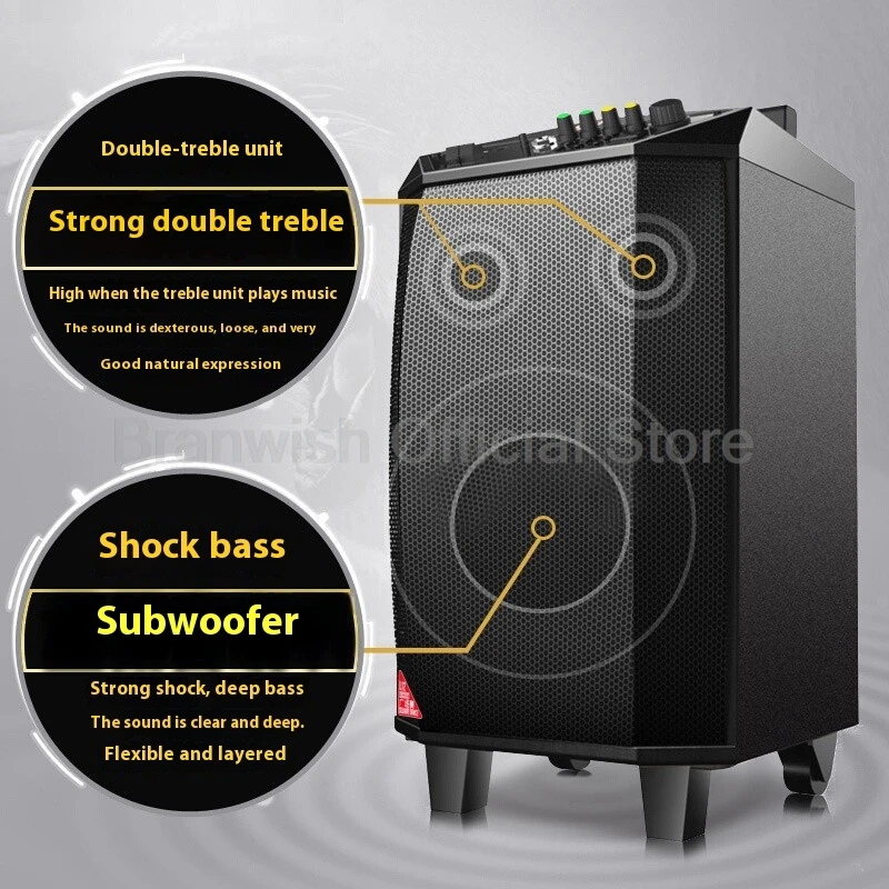 Altavoz portátil Bluetooth 5.0 con ruedas para karaoke al aire libre - imagen 2