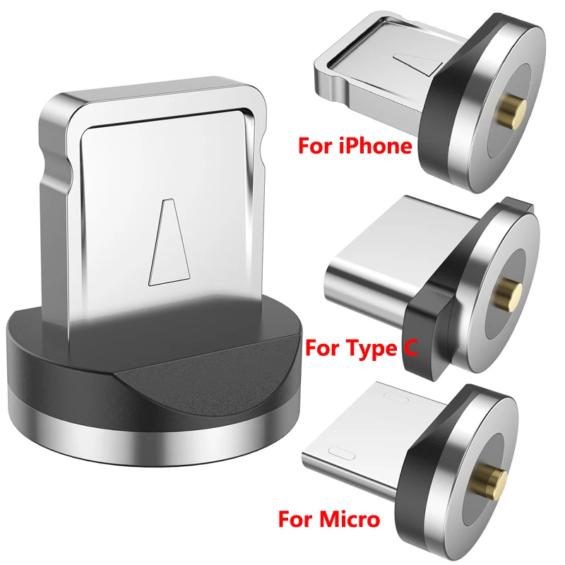 15 Uds 9 Uds Cable magnético redondo adaptador de Cable de carga para iPhone IOS Android tipo C Micro USB C enchufes enchufe de cargador magnético