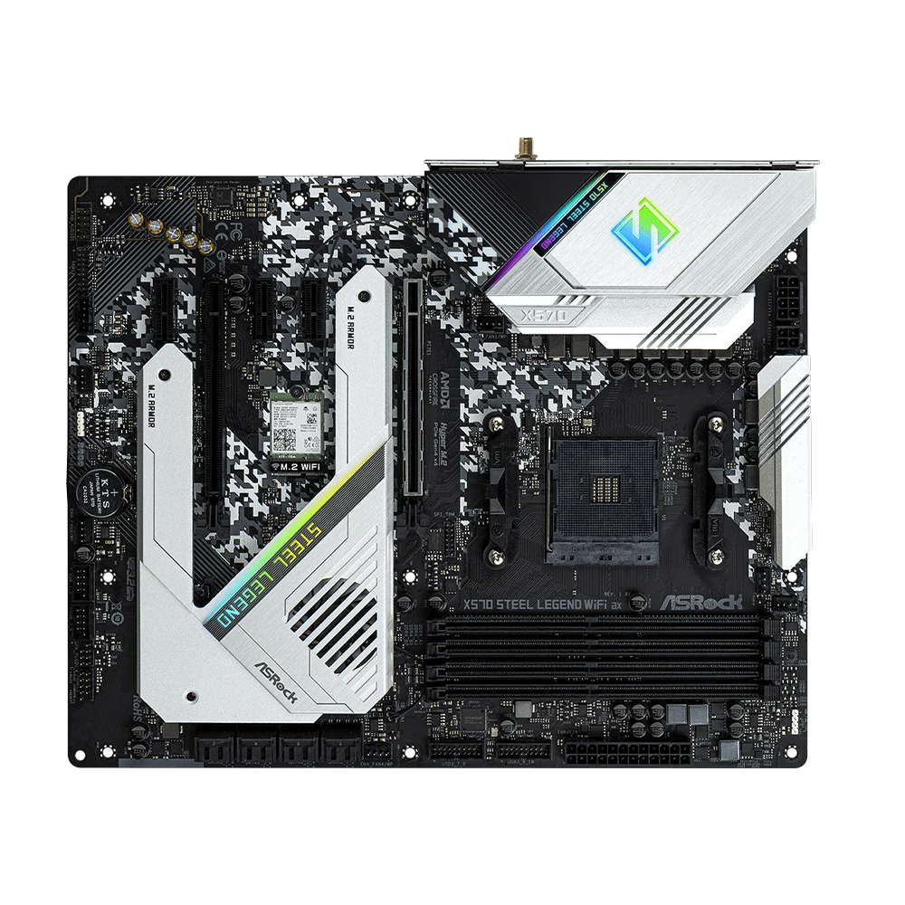 Placa base ASRock X570 STEEL LEGEND WIFI AX compatible con 5700x3D 5800X3D 5600X 5600G 2600K CPU DDR4 M.2 NVME PCIe 4,0 AM4 ATX - imagen 2