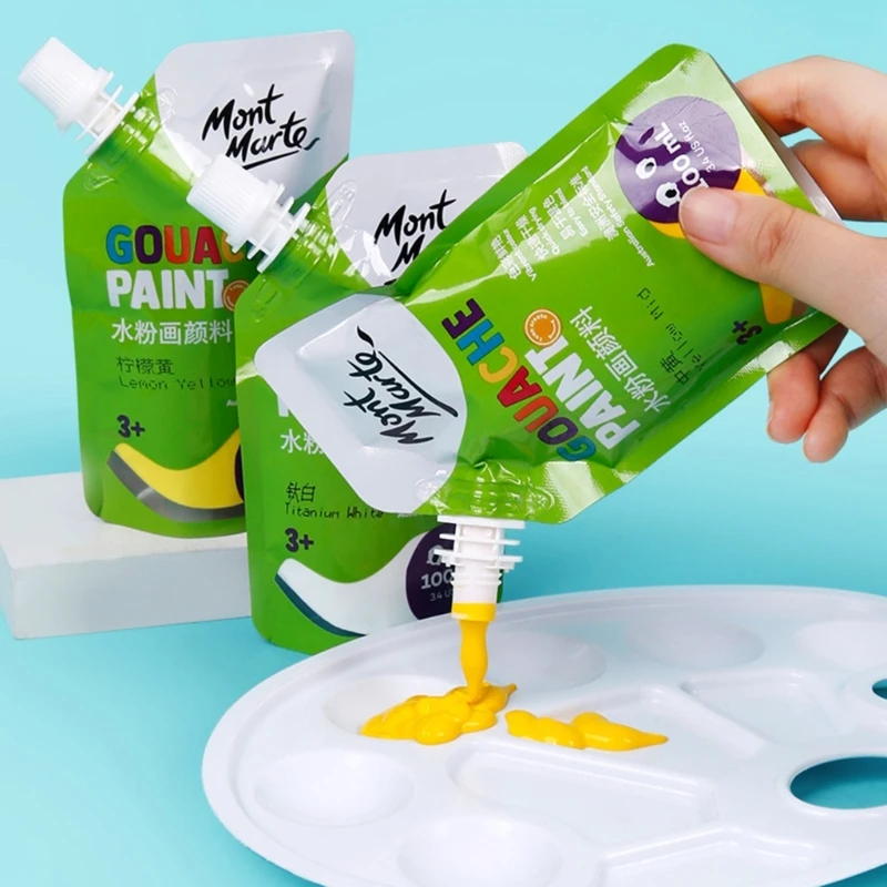 Bolsas 11 colores pintura Gouache 100ml en bolsas, pigmento rico en acuarela, no tóxico - imagen 5