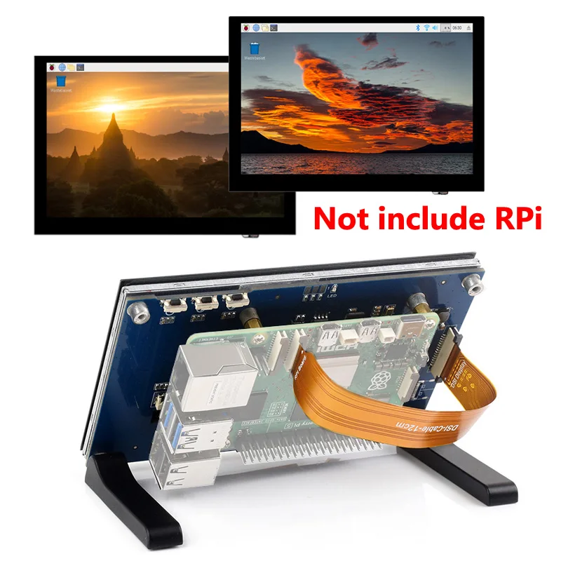 Pantalla táctil capacitiva para Raspberry Pi, pantalla DSI de 5 pulgadas, LCD (C), IPS, 1024x600 - imagen 3