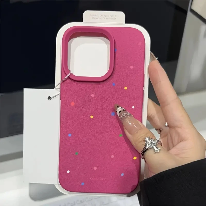 Funda de teléfono de TPU con patrón de lichi y punto ondulado para iPhone 17 Pro Max 16 15 14 13 12 11 16E XS X XR 16 Plus, funda de caramelo suave de aire - imagen 4