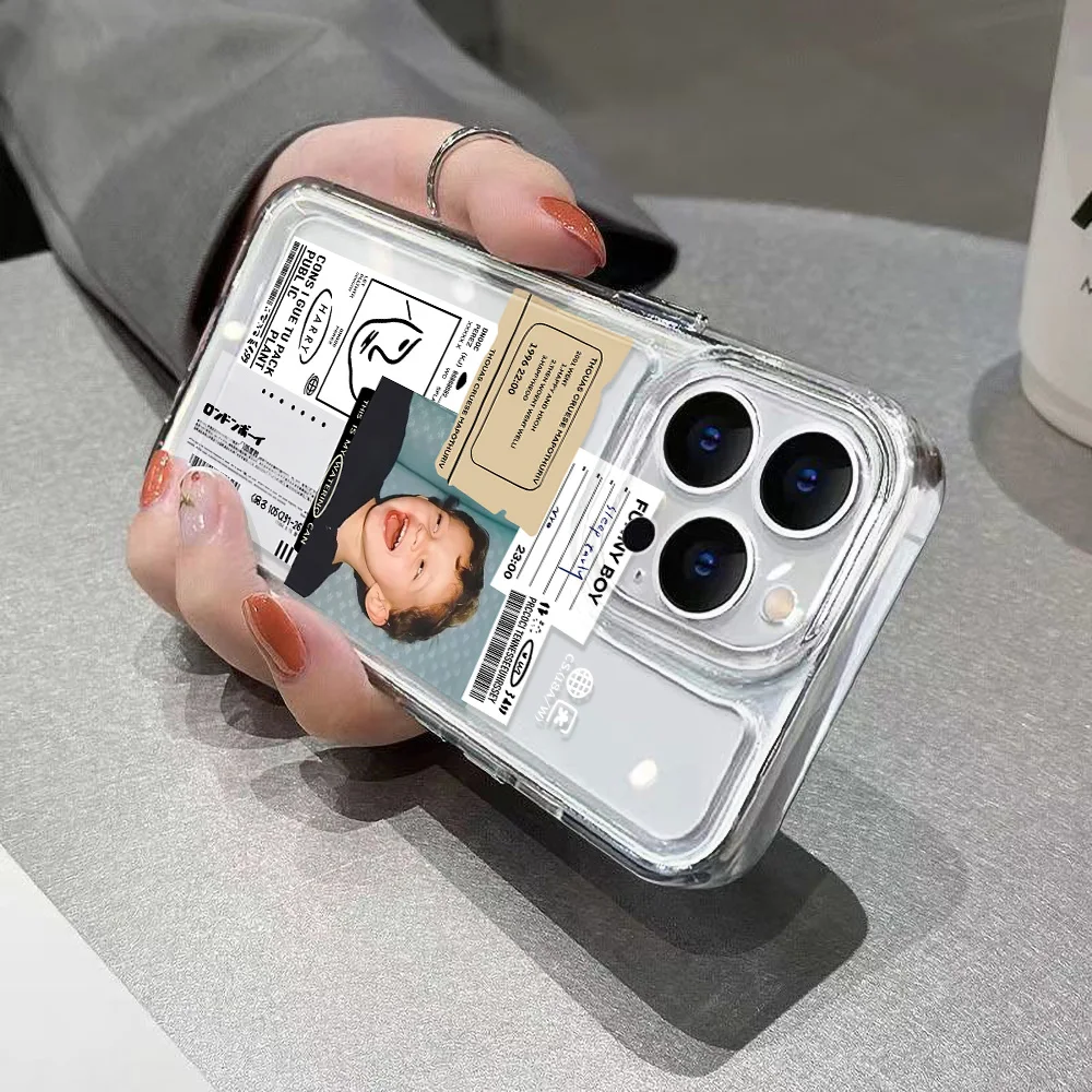 Funda de teléfono con etiqueta de moda para iPhone 11, 13, 15, 14, 12 Pro Max XR X XS 7, 8 Plus SE 2020 15promax 13promax, Funda transparente de TPU suave - imagen 4